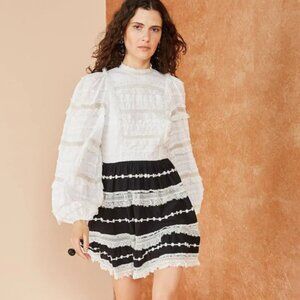 ULLA JOHNSON Amour Lace Dress Balloon Sleeve Size 6